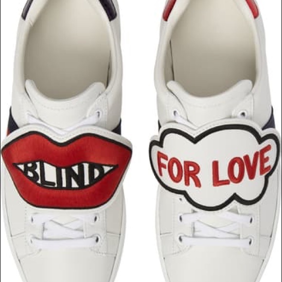 Gucci new ace blind for love web patch sneakers
